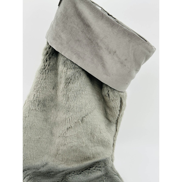 Pottery Barn Alpaca Faux Fur Stocking Large Nickel Color - Picture 3 of 8